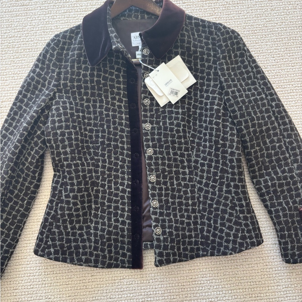 Ann Taylor Black and Gray Patterned Jacket